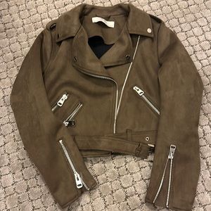 Zara suede moto jacket